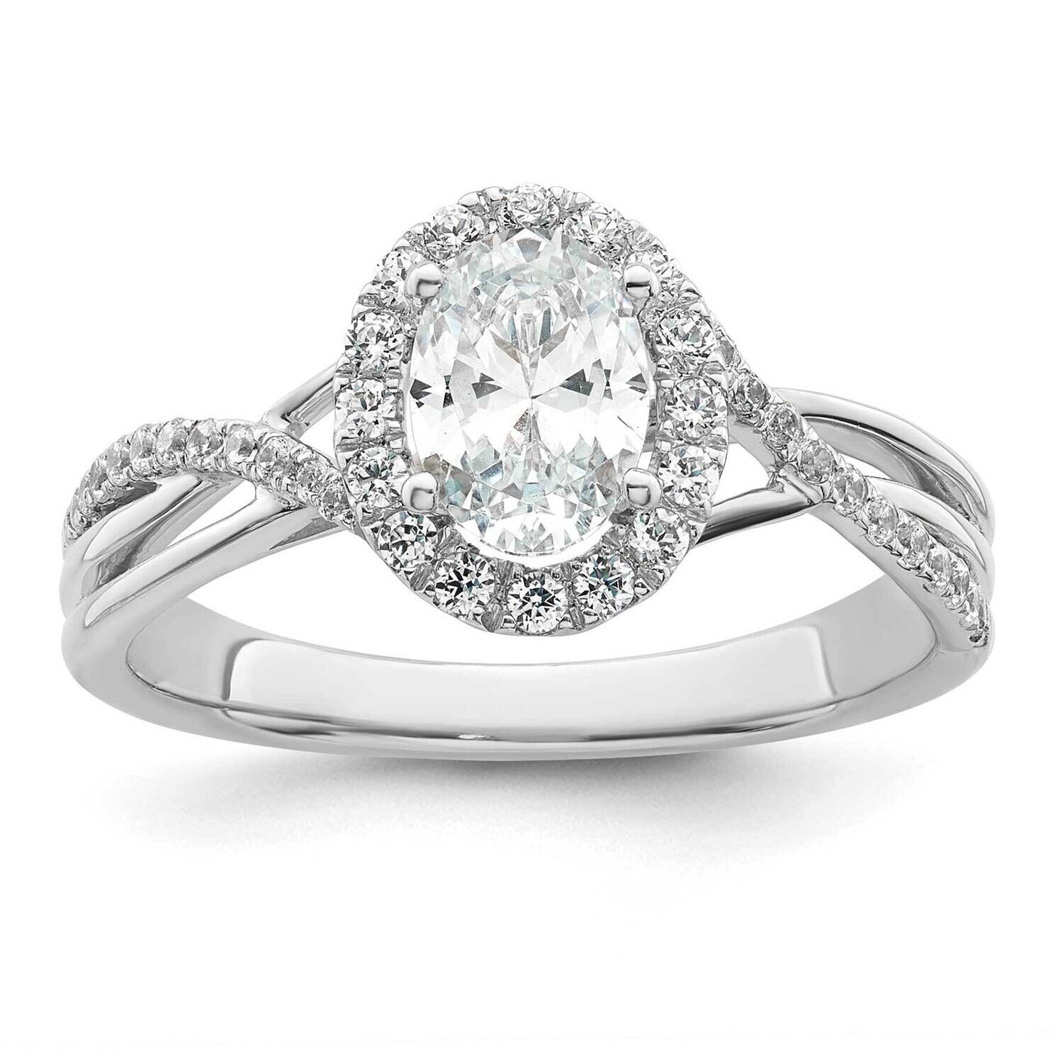 Certified Diamond Complete Oval Halo Eng Ring 14k White Gold RM8758E-075-WAA, MPN: RM8758E-075-WAA,…