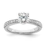 True Origin White Gold 1/3 Carat Diamond Vs/Si D E F Semi Mound Round Engagement Ring RM8587-100-WA…