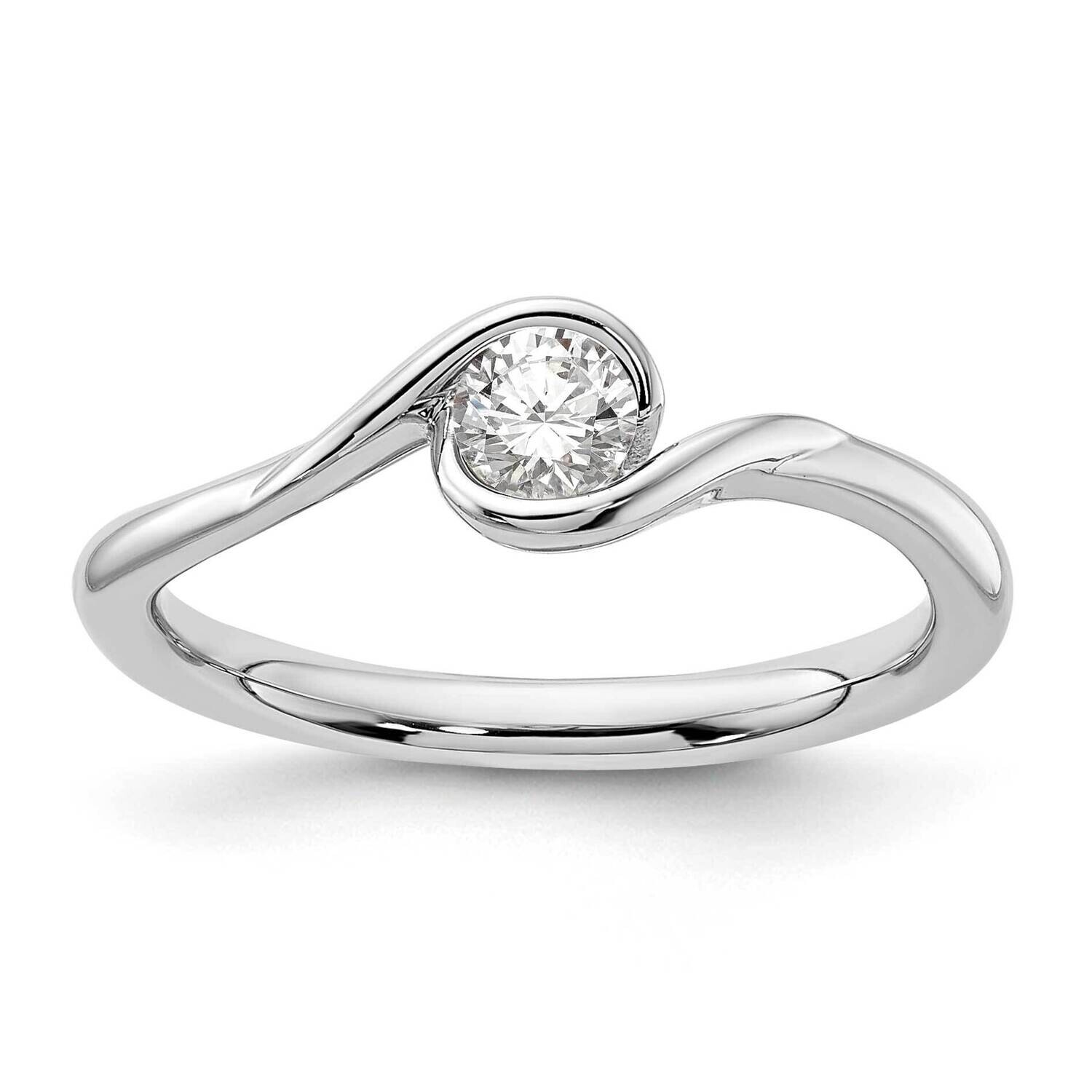 Diamond Bezel Set Solitaire Complete Engagement Ring 14k White Gold RM1955E-025-CWAA, MPN: RM1955E-…