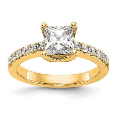 True Origin 1/6 Carat Diamond Vs/Si D E F Semi Mount Princess Engagement Ring 14k Gold RM2636E-100-…