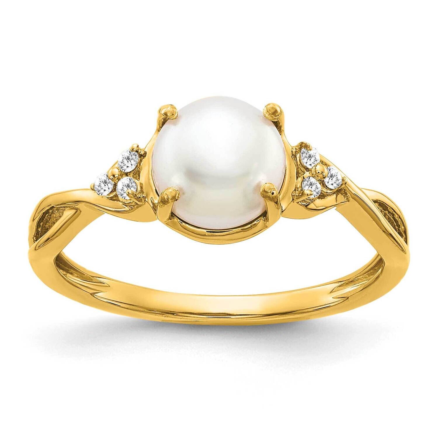 Fwc Pearl Diamond Ring 10k Gold RM3625-PL-006-1YA