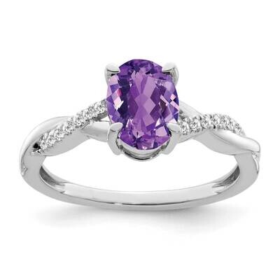 Oval Amethyst Diamond Ring 14k White Gold RM4235-AM-007-WA, MPN: RM4235-AM-007-WA, 886774526430