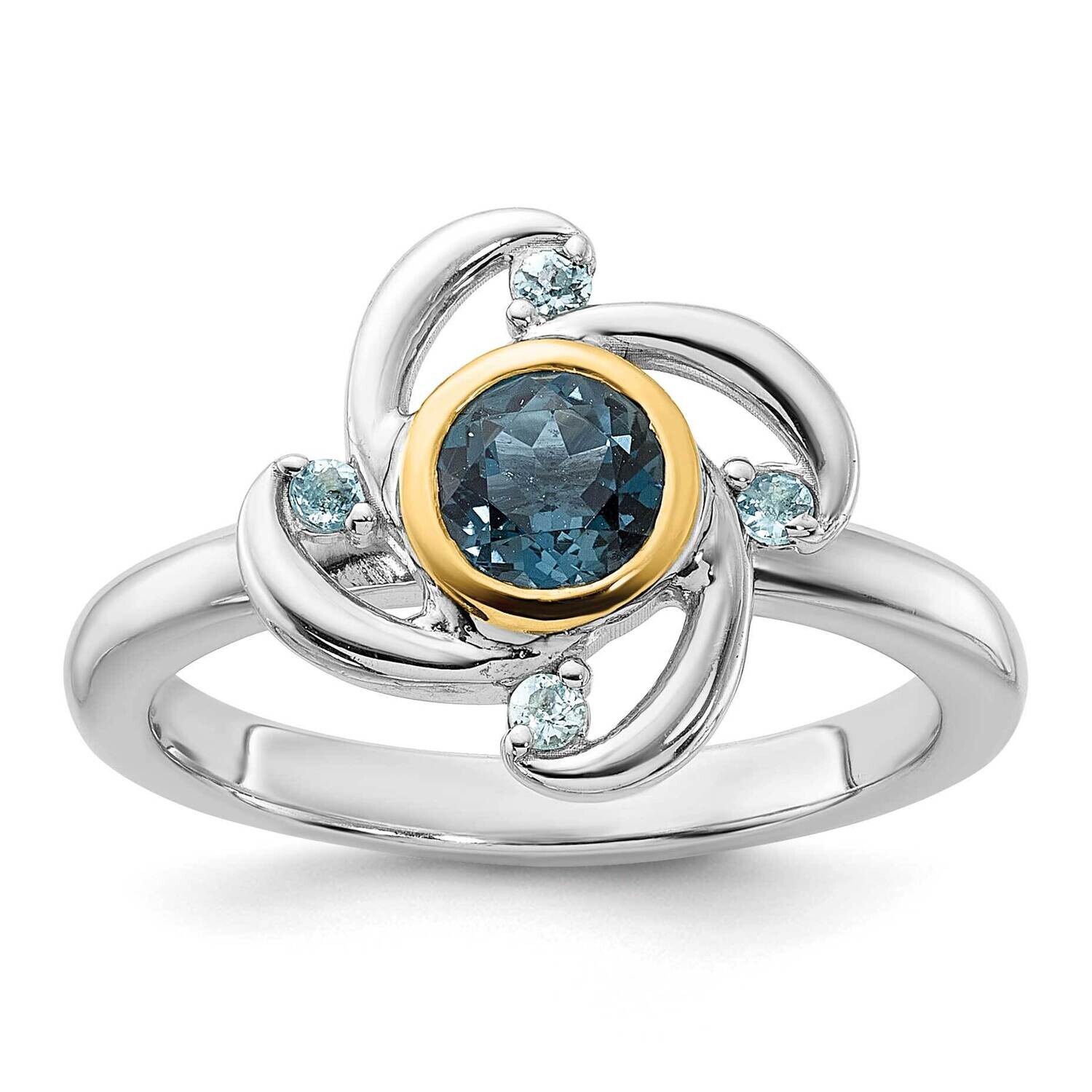 Shey Couture 14K Accent .69 London Blue Topaz .08 Swiss Blue Topaz Ring Sterling Silver Rhodium-Pla…