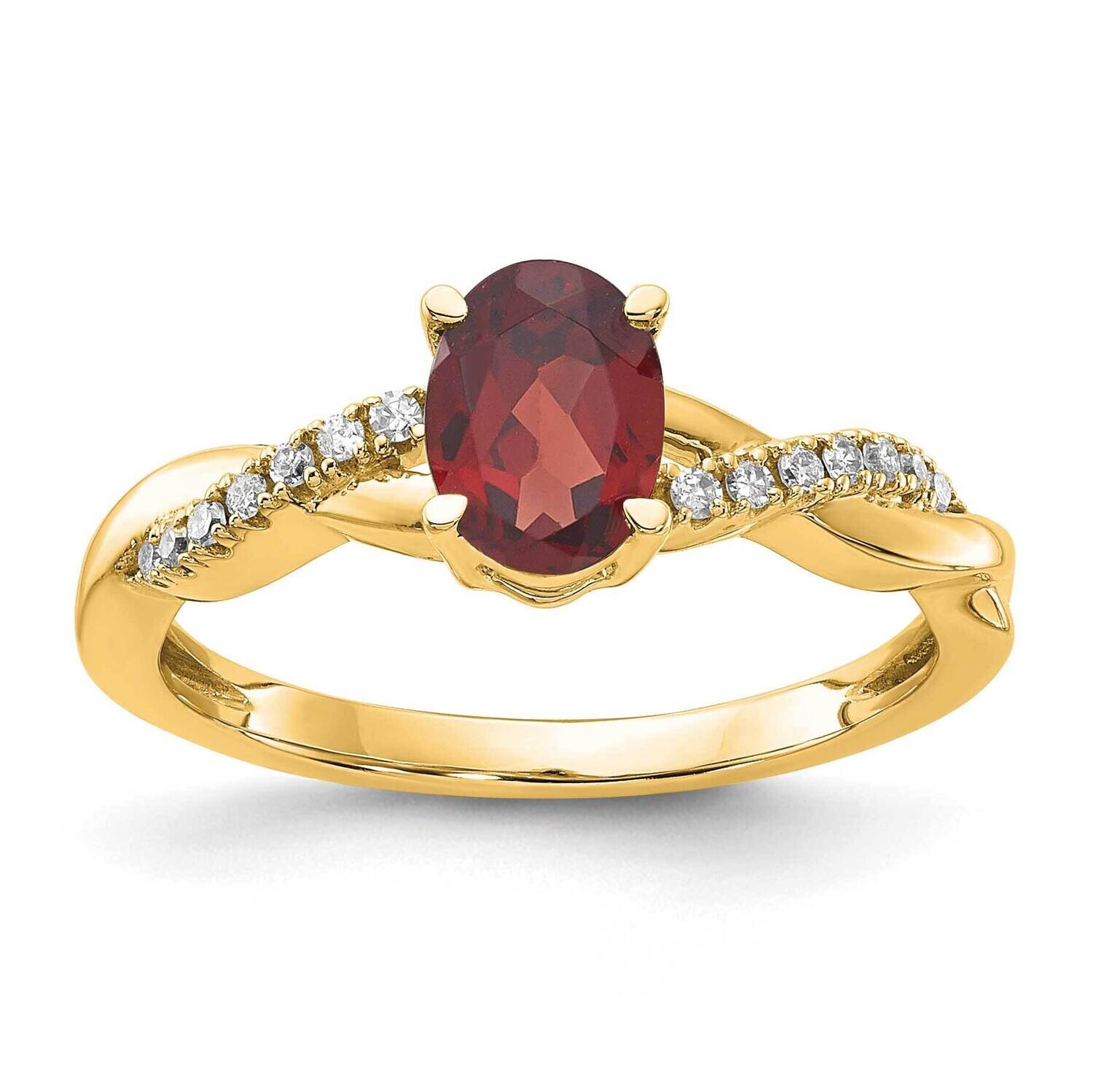 Oval Garnet Diamond Ring 10k Gold RM4235-GA-008-1YA, MPN: RM4235-GA-008-1YA, 191101664038