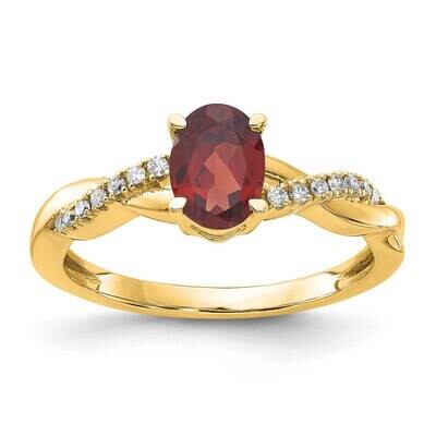 Oval Garnet Diamond Ring 10k Gold RM4235-GA-008-1YA, MPN: RM4235-GA-008-1YA, 191101664038