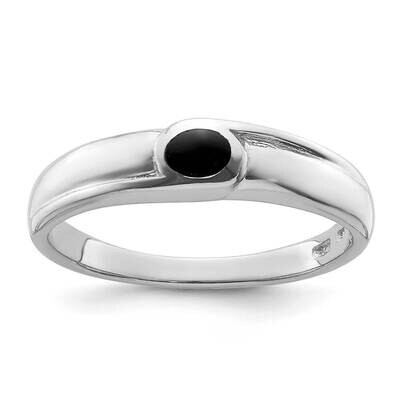Black Onyx 5mm BRing Sterling Silver Rhodium-Plated QR7587, MPN: QR7587,