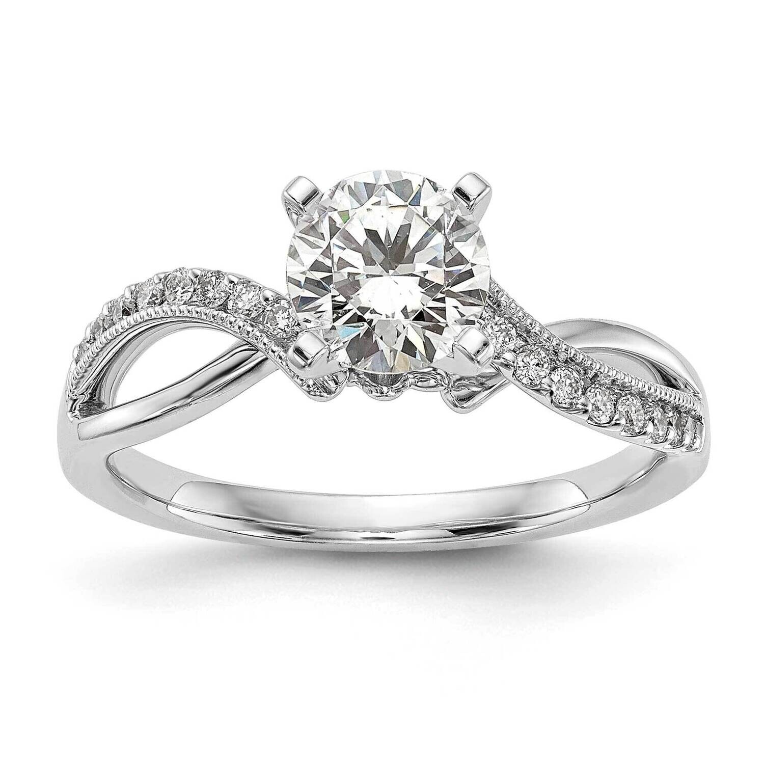 Diamond Semi-Mount Peg Set Engagement Ring 14k White Gold RM2563E-016-WAA