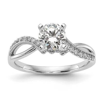 Diamond Semi-Mount Peg Set Engagement Ring 14k White Gold RM2563E-016-WAA, MPN: RM2563E-016-WAA,