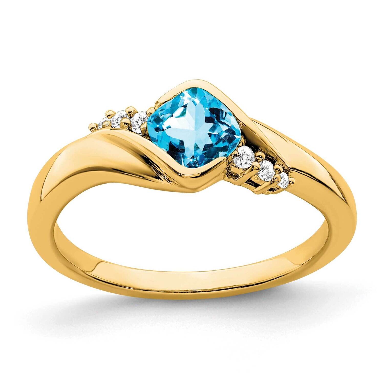 Blue Topaz Diamond Ring 10k Gold RM7156-BT-006-1YA, MPN: RM7156-BT-006-1YA, 191101818622