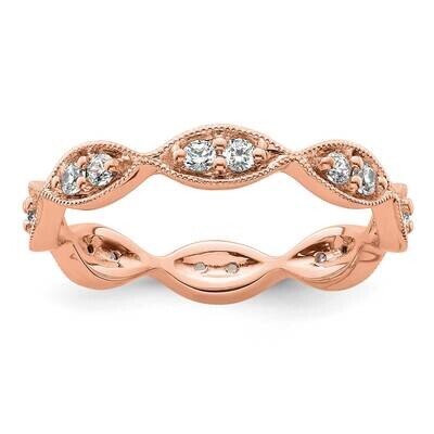 Polished Vintage Pave 1/2 Carat Diamond Complete Eternity Band 14k Rose Gold ET0013-050-8R4, MPN: E…