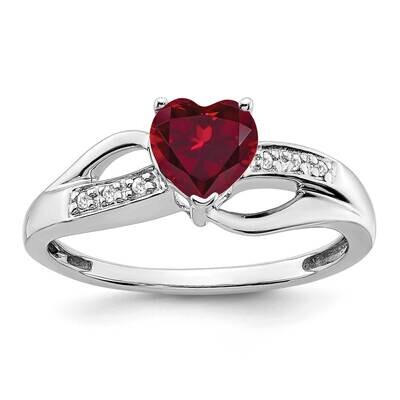 Created Ruby Diamond Heart Ring 14k White Gold RM7152-RU-003-WA, MPN: RM7152-RU-003-WA, 191101818080