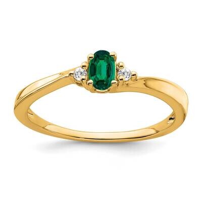 Created Emerald Diamond Ring 14k Gold RM7405-CEM-004-YA, MPN: RM7405-CEM-004-YA,