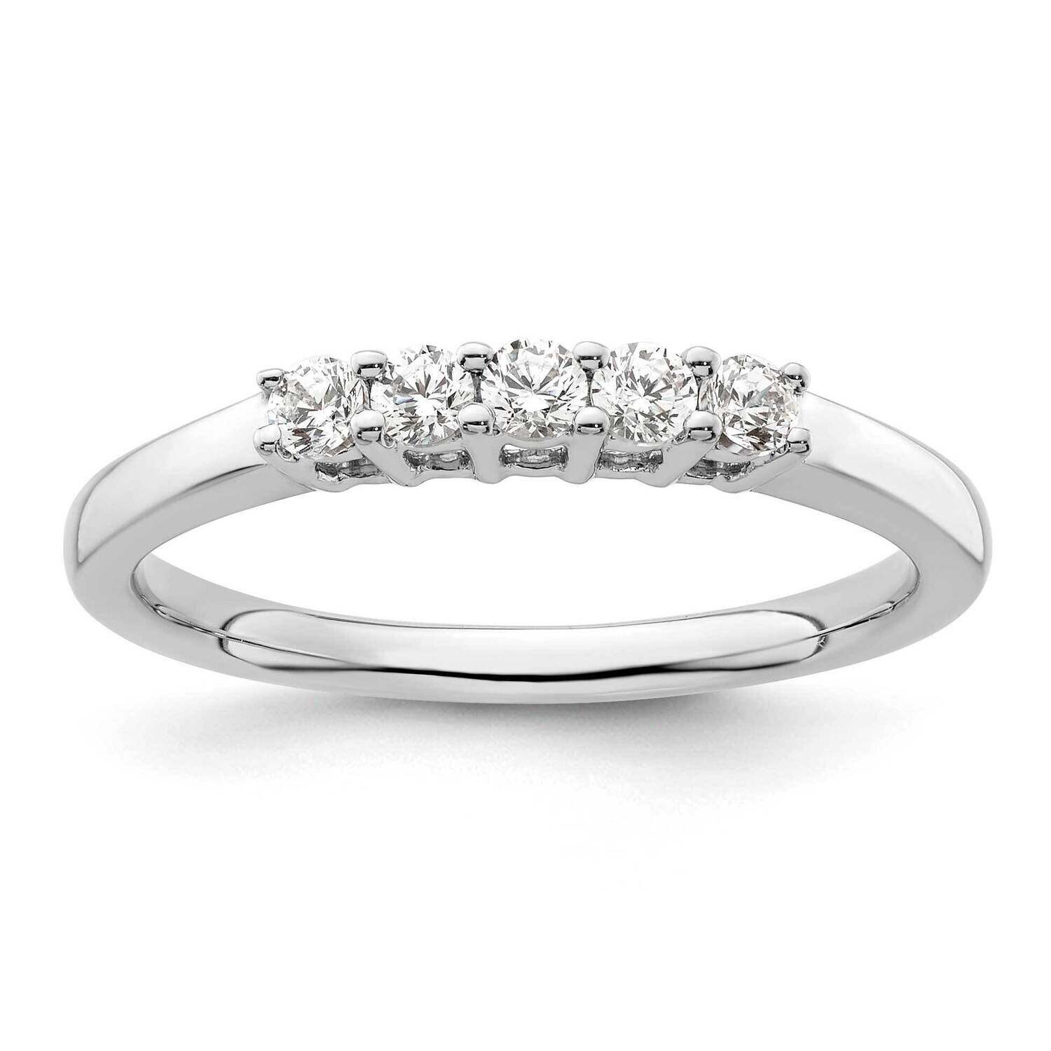 5-Stone Prong-Set Holds 5-2.3mm Round Diamond Band Ring Mounting 14k White Gold RM3181B-025-WAA, MP…