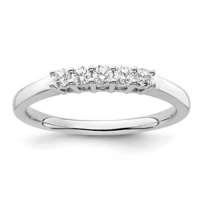 5-Stone Prong-Set Holds 5-2.3mm Round Diamond Band Ring Mounting 14k White Gold RM3181B-025-WAA, MP…