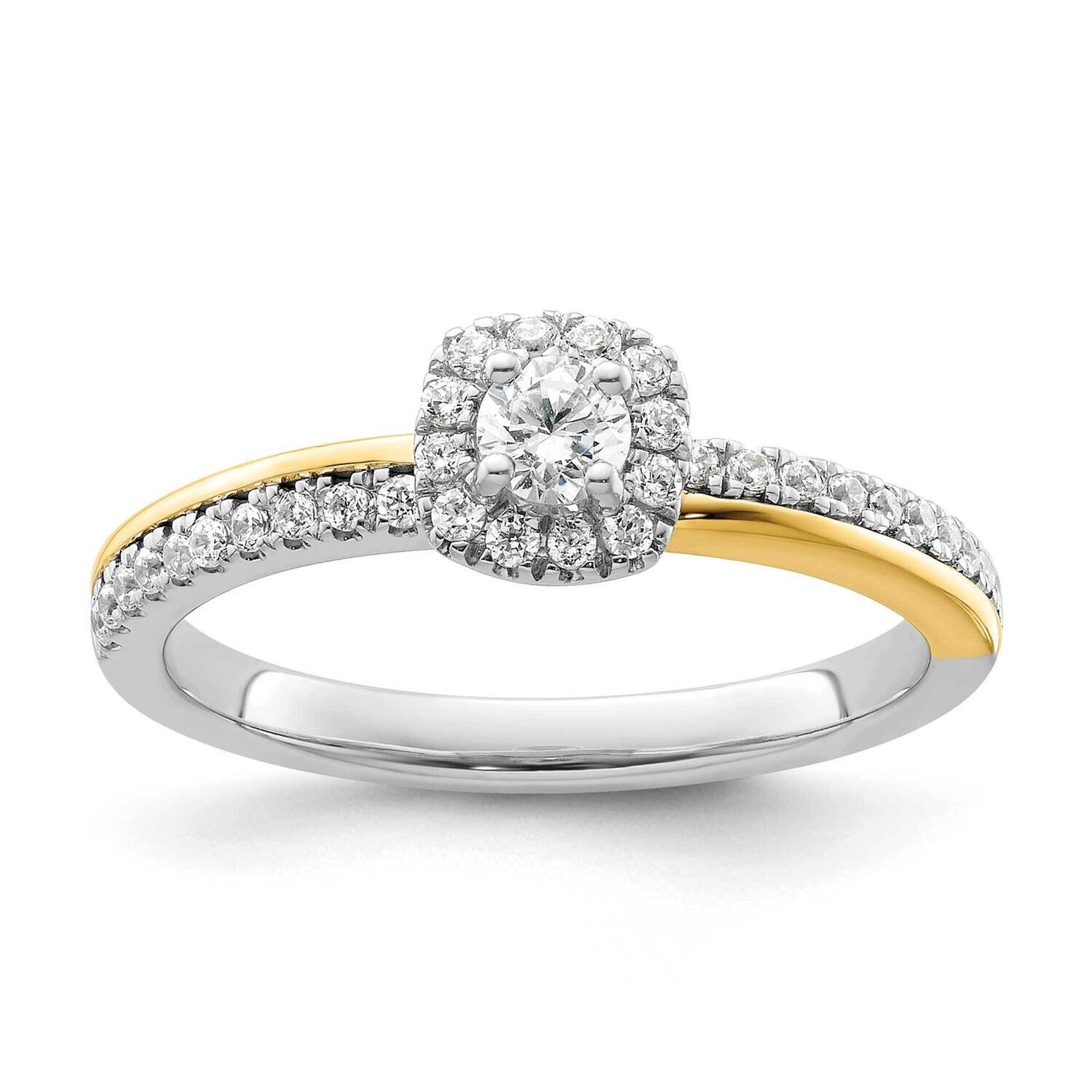 Diamond Two Promises Halo Complete Eng Ring 14k Two-Tone Gold RM9217E-015-WYAA, MPN: RM9217E-015-WY…