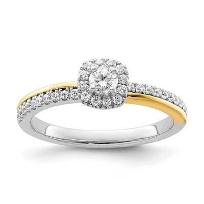 Diamond Two Promises Halo Complete Eng Ring 14k Two-Tone Gold RM9217E-015-WYAA, MPN: RM9217E-015-WY…