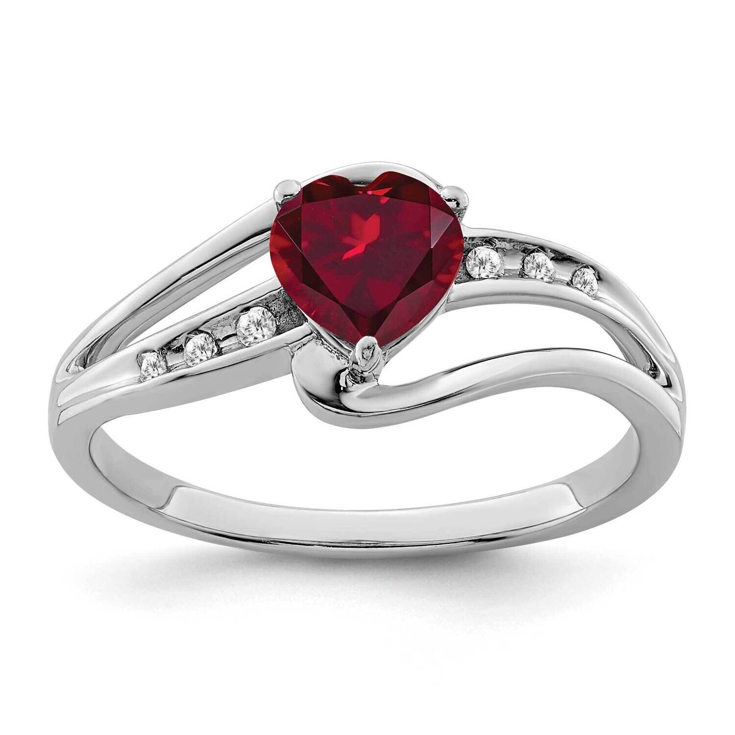 Created Ruby Diamond Ring Sterling Silver Rhodium-Plated RM7401-CRU-004-SSA, MPN: RM7401-CRU-004-SS…