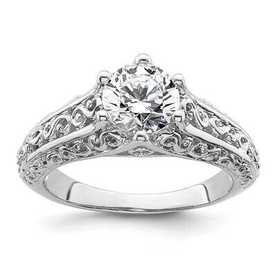 1.25 Carat 7.00 mm 6-Prong Vintage Round Solitaire Engagement Ring Mounting 14k White Gold RM1947E-…