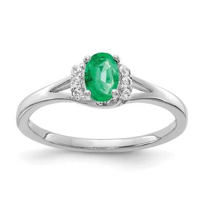Diamond Oval Emerald Ring 10k White Gold RM5761-EM-007-1WA, MPN: RM5761-EM-007-1WA, 886774541372