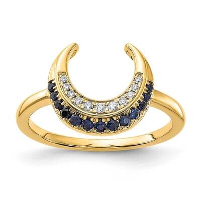 Sapphire Diamond Moon Ring 14k Polished Gold RM6847-SA-005-YA, MPN: RM6847-SA-005-YA, 886774525686