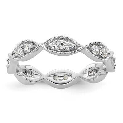 Polished Vintage Pave 1/2 Carat Diamond Complete Eternity Band 14k White Gold ET0013-050-6W4, MPN: …