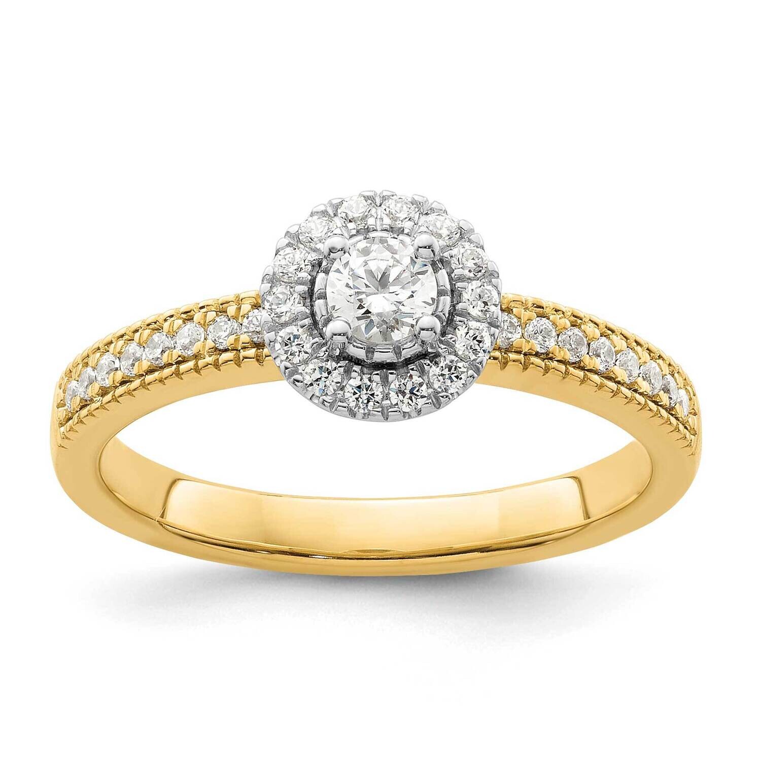 Diamond Two Promises Halo Complete Engagement Ring 14k Two-Tone Gold RM9214E-015-WYAA, MPN: RM9214E…