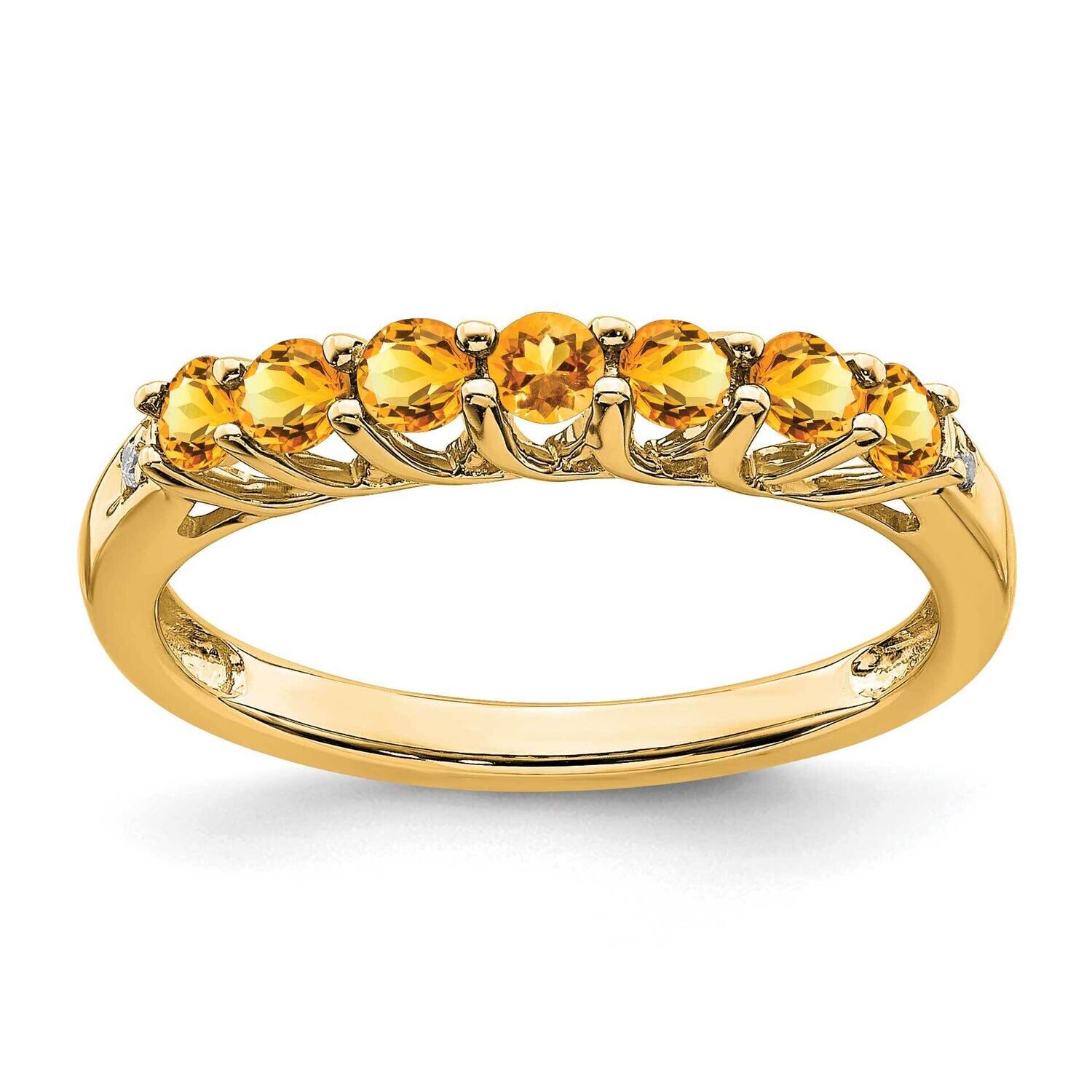 Citrine Diamond 7-Stone Ring 10k Gold RM7411-CI-001-1YA, MPN: RM7411-CI-001-1YA, 191101662560