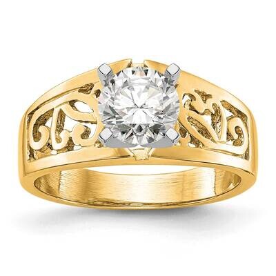 Peg Set Solitaire Engagement Ring Mounting 14k Gold RM1988E-Y, MPN: RM1988E-Y,