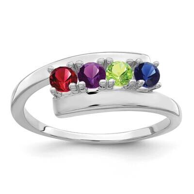 Polished 4-Stone Mothers Ring Mounting 14k White Gold XMR16_4W, MPN: XMR16_4W, 883957380421