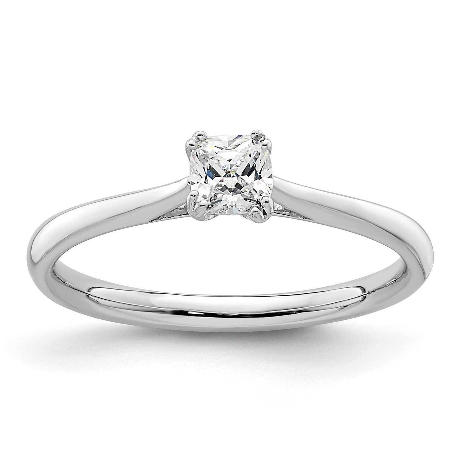 1/3 Carat 4.00mm 4-Prong Cushion-Cut Solitaire Engagement Ring Mounting 14k White Gold RM1963E-033-CWAA