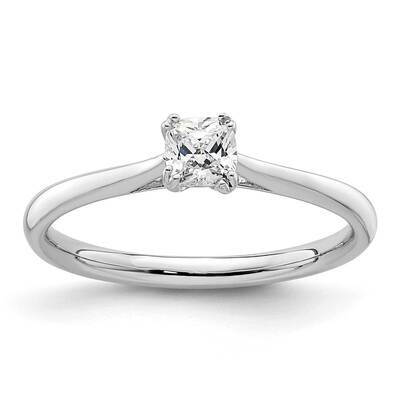 1/3 Carat 4.00mm 4-Prong Cushion-Cut Solitaire Engagement Ring Mounting 14k White Gold RM1963E-033-…