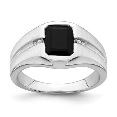 Onyx Diamond Mens Ring 14k White Gold RM7324-OX-003-WA, MPN: RM7324-OX-003-WA,