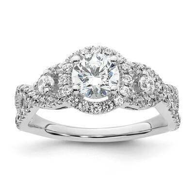 Diamond Si1/Si2 G H I Semi-Mount Halo Eng Ring 14k White Gold RM2167E-075-WAA, MPN: RM2167E-075-WAA…
