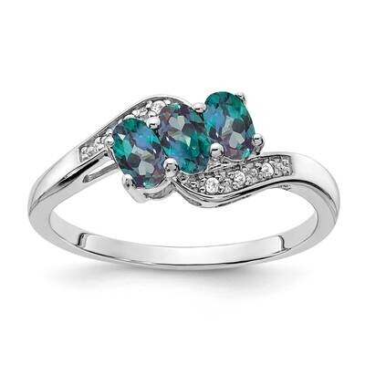 Created Alexandrite Diamond Ring Sterling Silver Rhodium-Plated RM7403-CA-003-SSA, MPN: RM7403-CA-0…