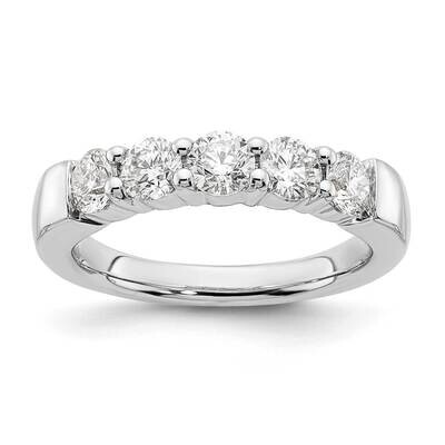 5-Stone Shared Prong Holds 5-4.1mm Round Diamond Band Ring Mounting 14k White Gold RM3175B-125-WAA,…