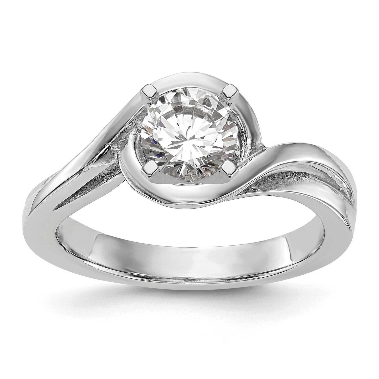 Peg Set 3.5mm Bypass Solitaire Engagement Ring Mounting 14k White Gold RM2002E-5.6MM-W, MPN: RM2002…