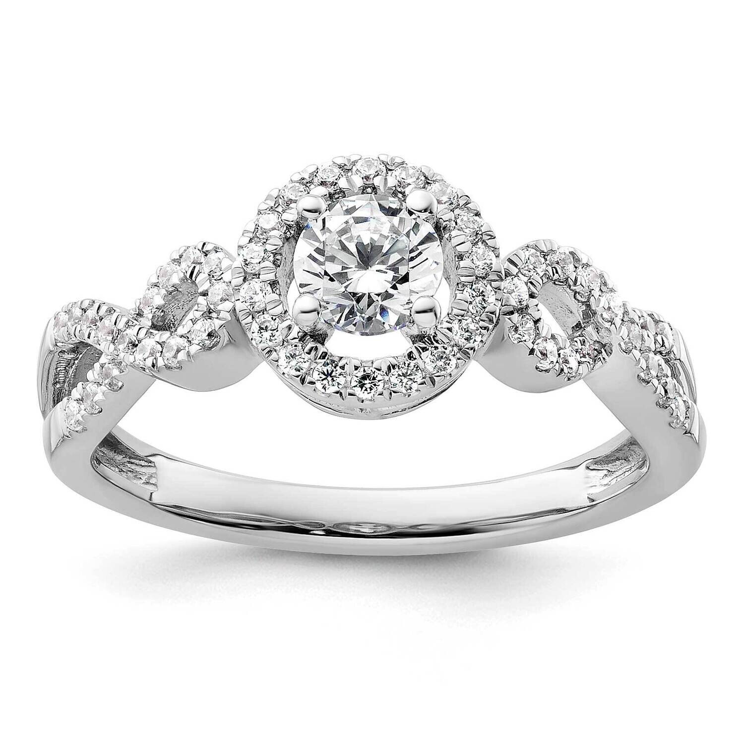 Diamond Halo Complete Engagement Ring 14k White Gold RM9439E-038-WAA, MPN: RM9439E-038-WAA, 8839573…
