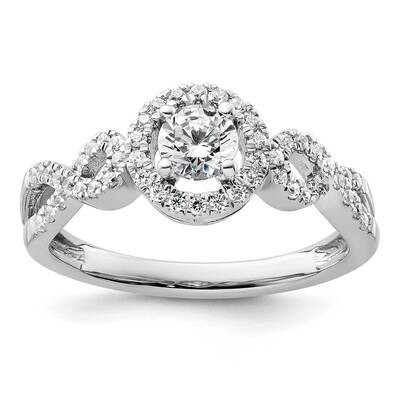 Diamond Halo Complete Engagement Ring 14k White Gold RM9439E-038-WAA, MPN: RM9439E-038-WAA, 8839573…