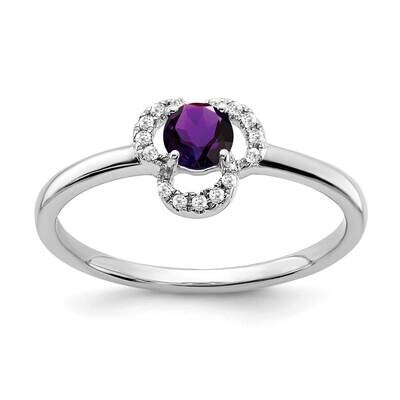Amethyst Diamond Ring 10k White Gold RM3578-AM-006-1WA, MPN: RM3578-AM-006-1WA, 191101664694