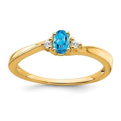 Blue Topaz Diamond Ring 14k Gold RM7405-BT-004-YA, MPN: RM7405-BT-004-YA,