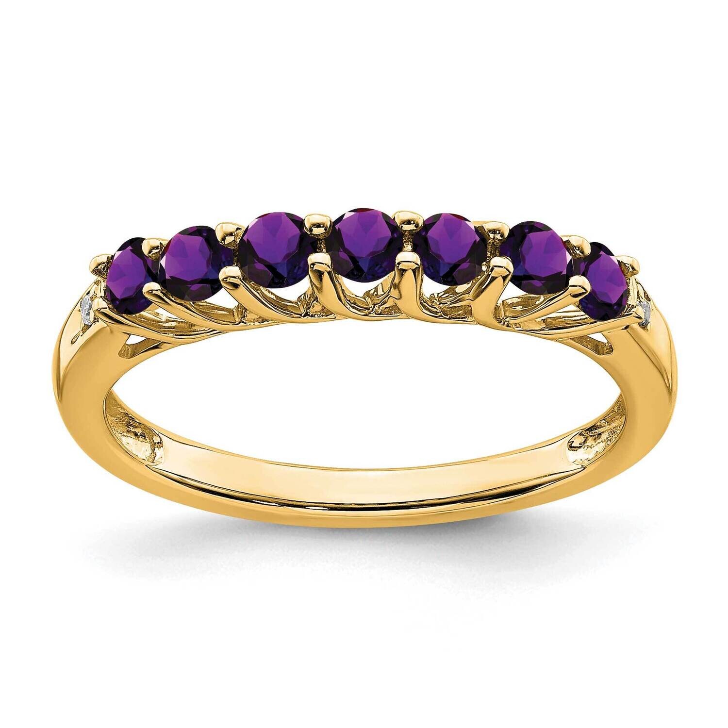 Amethyst Diamond 7-Stone Ring 14k Gold RM7411-AM-001-YA, MPN: RM7411-AM-001-YA,