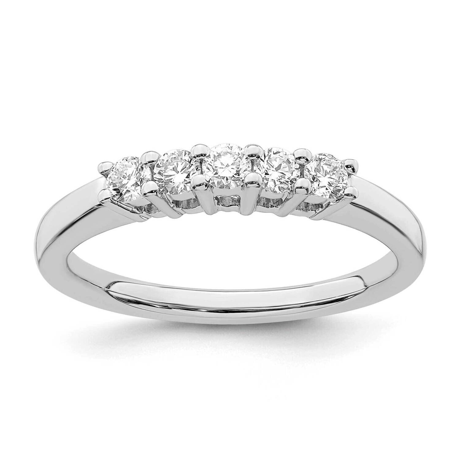True Origin 1/3 Carat Diamond Vs/Si D E F 5 Stone Ring 14k White Gold RM3174B-033-WAA