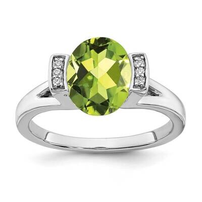 Oval Peridot Diamond Ring 14k White Gold RM7165-PE-003-WA, MPN: RM7165-PE-003-WA, 191101821417