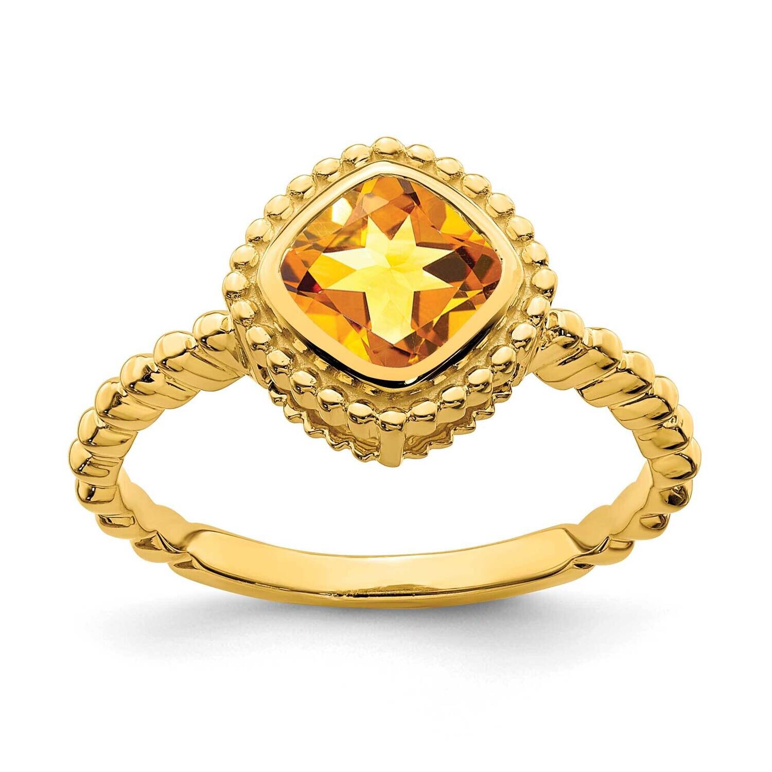 Cushion Citrine Ring 14k Gold RM7201-CI-Y, MPN: RM7201-CI-Y, 191101822971