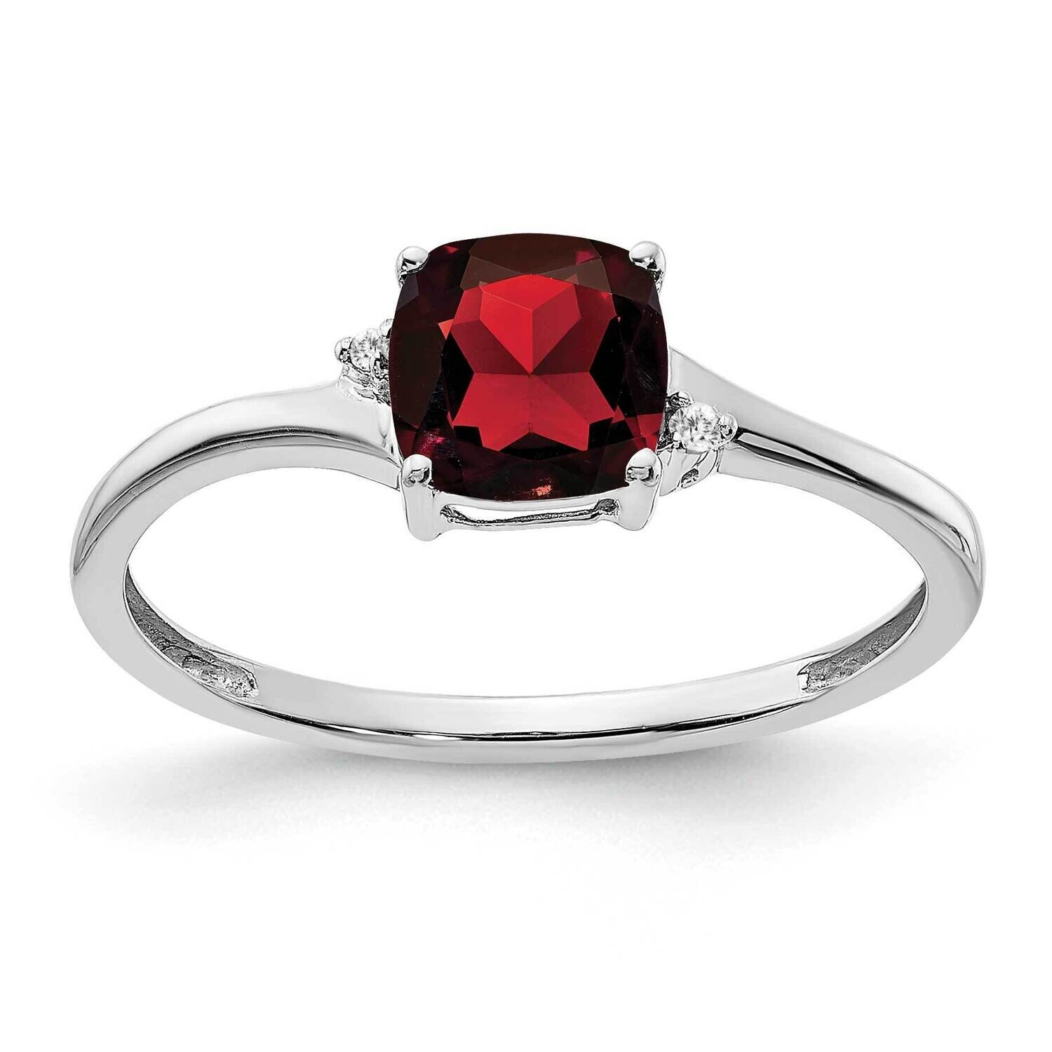 Garnet Diamond Ring Sterling Silver Rhodium-Plated RM7404-GA-001-SSA, MPN: RM7404-GA-001-SSA,