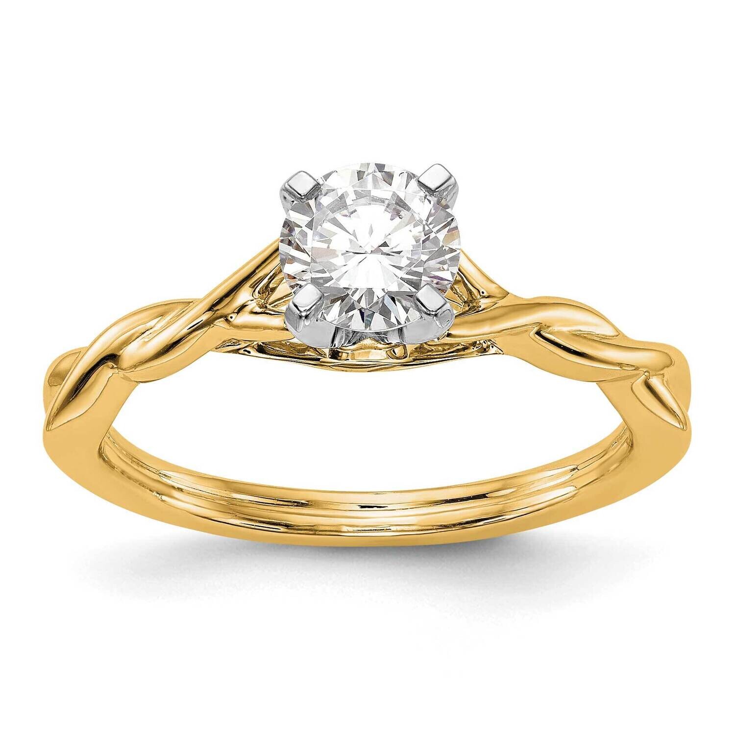 Peg Set Twist Solitaire Engagement Ring Mounting 14k Gold RM1998E-CYAA