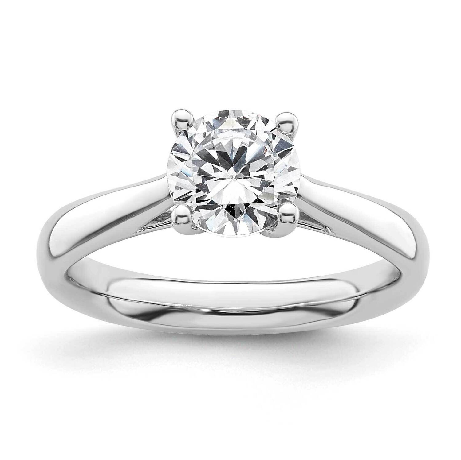 1.25 Carat 7.00 mm 4-Prong Heart Round Solitaire Engagement Ring Mounting 14k White Gold RM1937E-125-CWAA