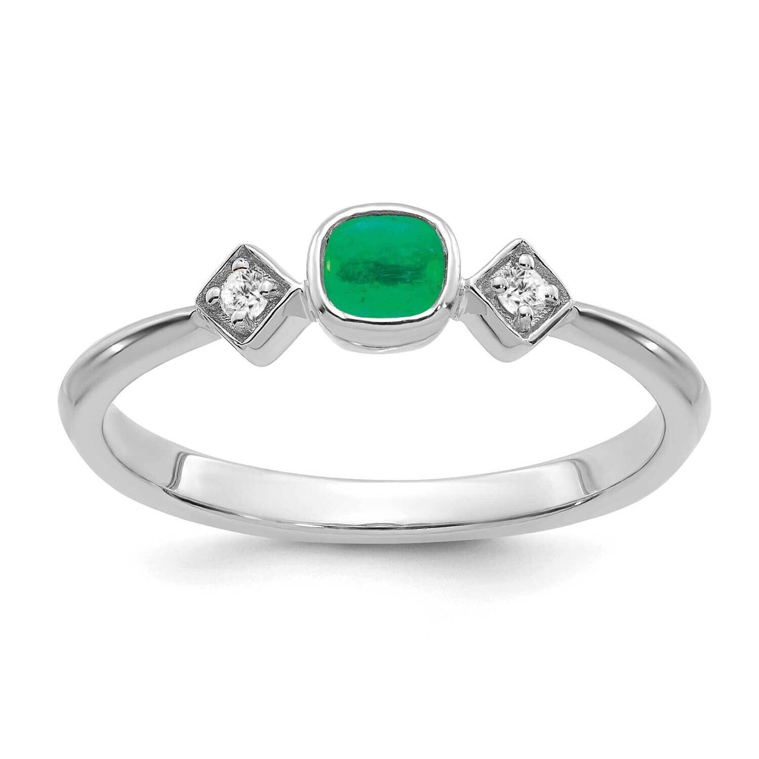 Emerald Diamond Ring 14k White Gold RM7233-EM-004-WA, MPN: RM7233-EM-004-WA, 191101824982