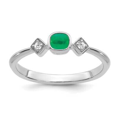 Emerald Diamond Ring 14k White Gold RM7233-EM-004-WA, MPN: RM7233-EM-004-WA, 191101824982