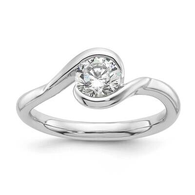 3/4 Carat 5.80 mm Half-Bezel Bypass Round Solitaire Engagement Ring Mounting 14k White Gold RM1955E…